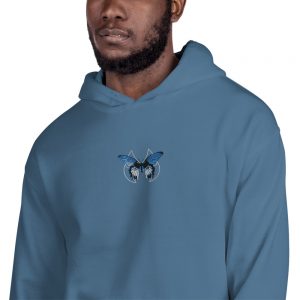 Blue Butterfly on Blue Hoodie