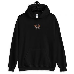 Orange Butterfly on Black Hoodie